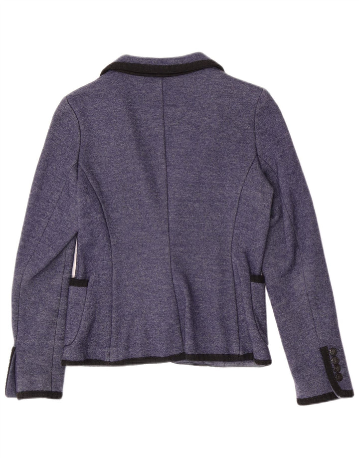 Zara Veste blazer en tricot à 1 bouton pour femme UK 12 Bleu moyen