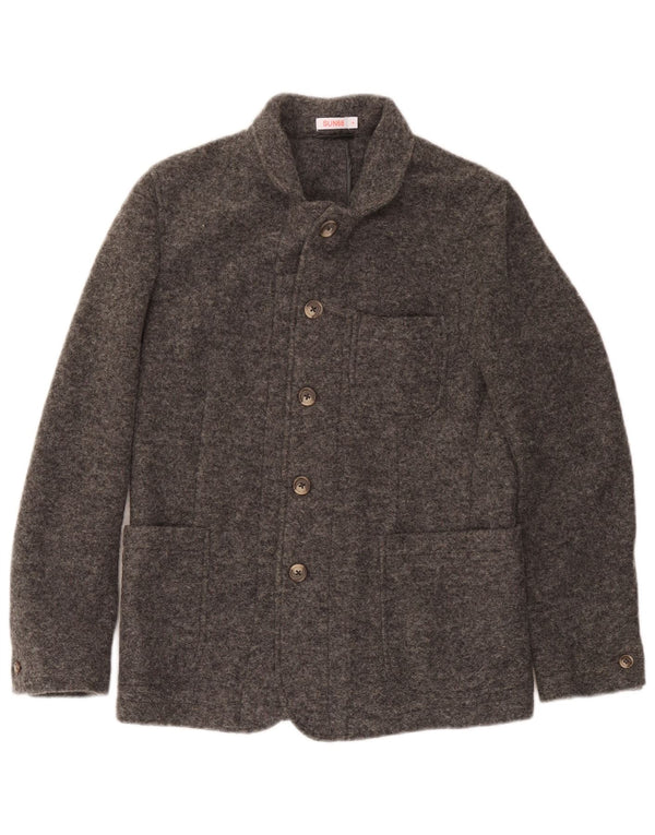 Sun68 Veste blazer en tricot à 5 boutons pour homme UK 36 Petite laine grise