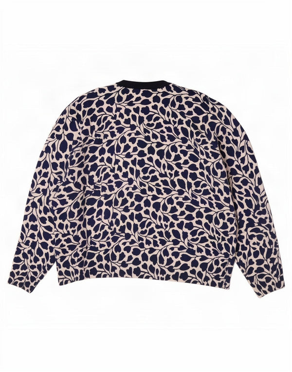 Marks & Spencer Pull Cardigan Femme UK 22 3XL Bleu Marine Floral Viscose