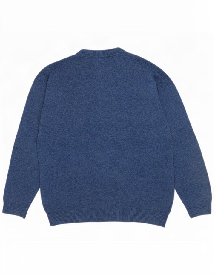 Weekend Homme Pull Col Rond Bleu Moyen Argyle/Diamant Laine