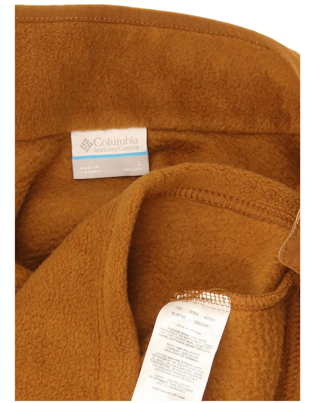 Columbia Pull court en polaire à col boutonné pour femme UK 16 Large Beige Polyester