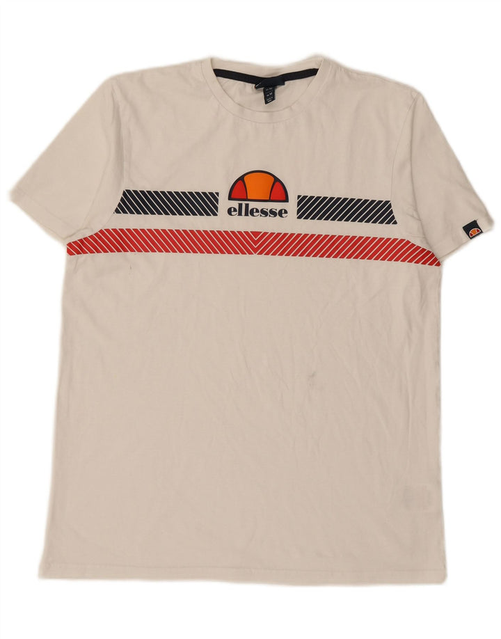 ELLESSE T-Shirt Graphique Homme Blanc Moyen Coton