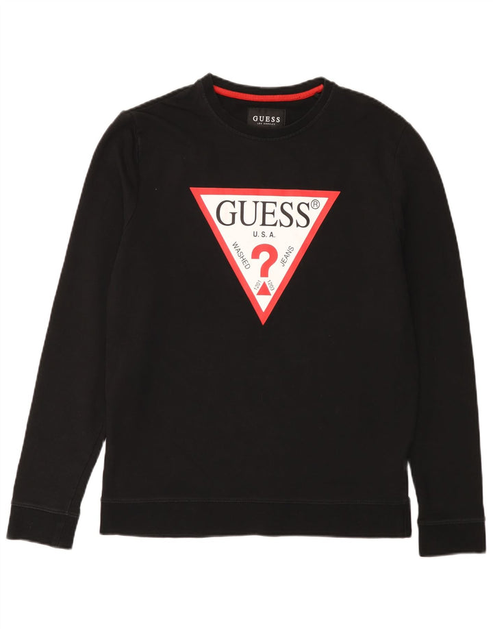 Guess Sweat-Shirt Graphique Homme Noir Moyen