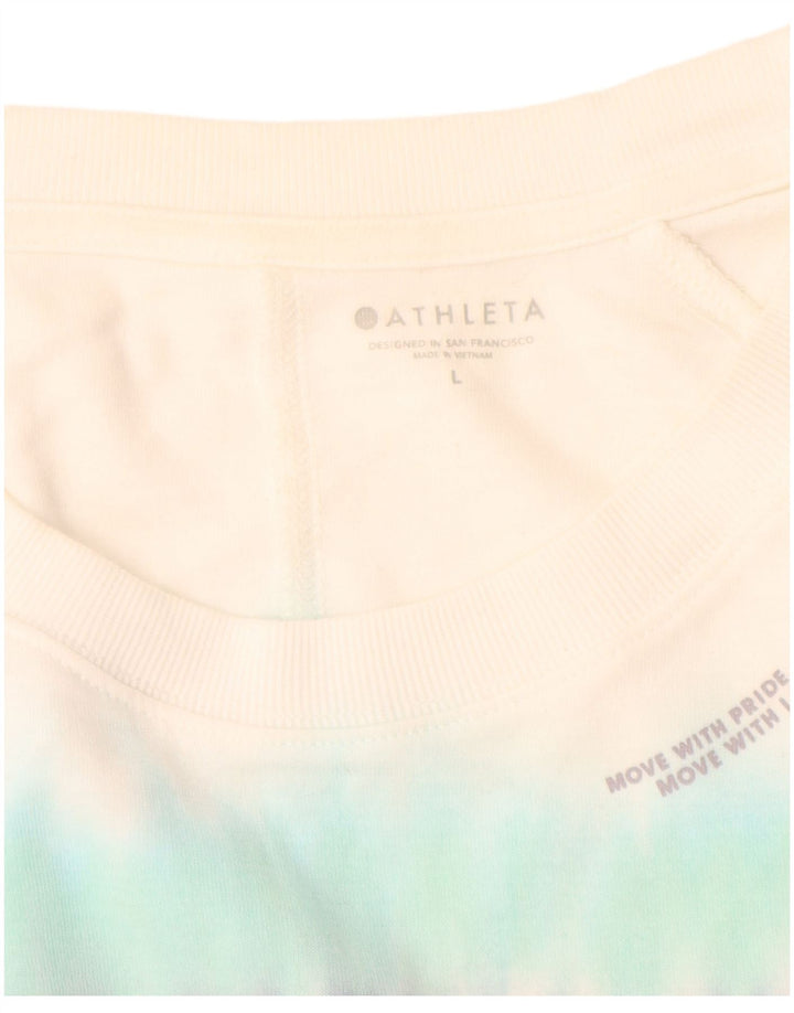 ATHLETA Sweat-shirt pour femme UK 16 Grand coton tie-dye multicolore