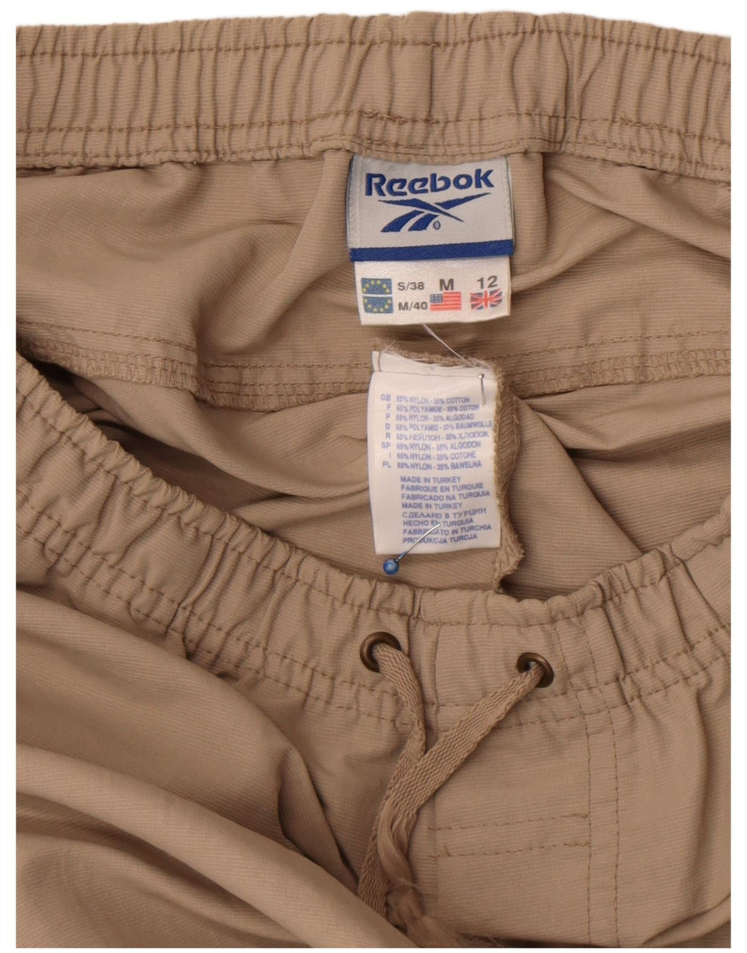 Reebok Pantalon De Survêtement Femme UK 42 Nylon Beige Moyen