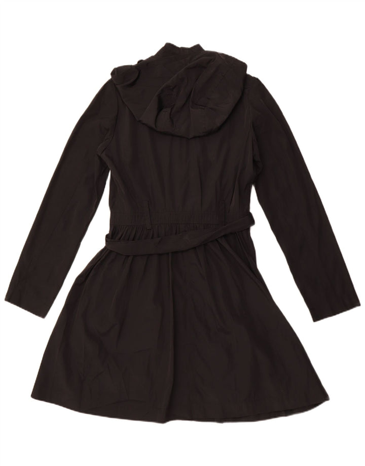 BENETTON Femme Trench à Capuche IT 42 Moyen Noir Polyester