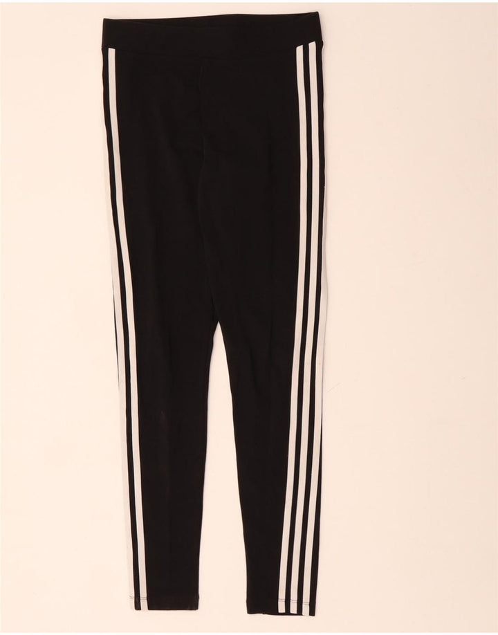 ADIDAS Leggings Femme UK 8/10 Petit Noir Coton