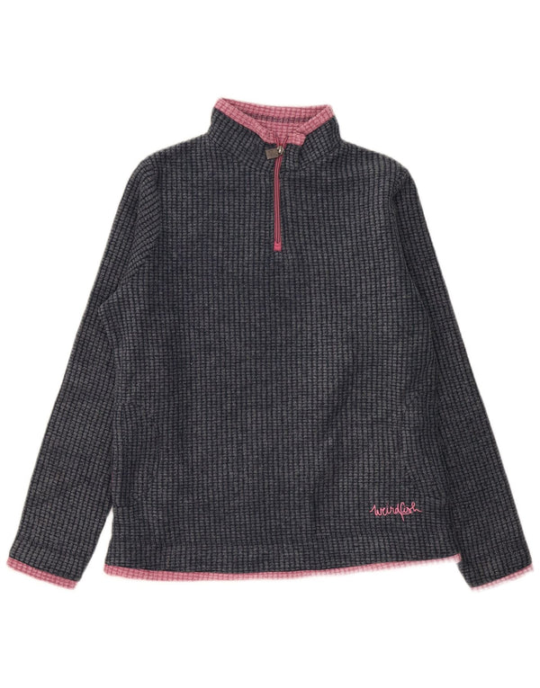 Weird Fish Pull polaire à col zippé pour femme UK 12 Gris moyen Polyester