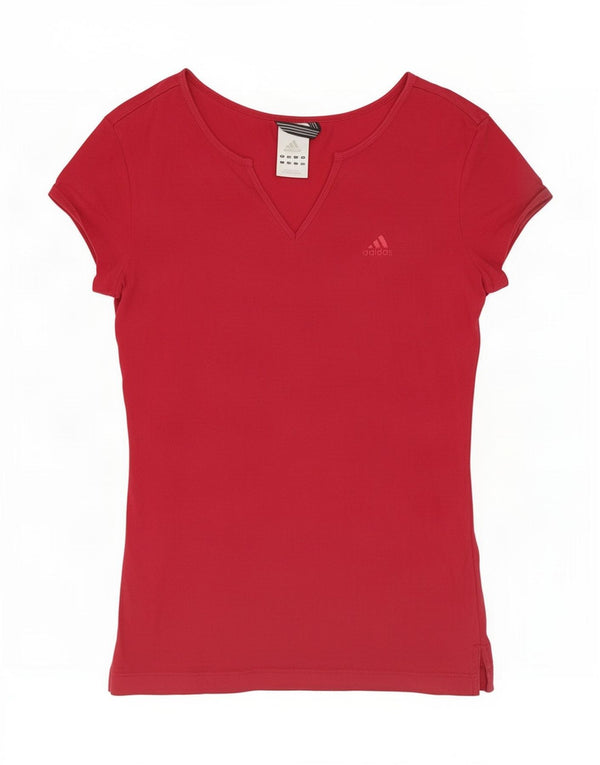 Adidas T-Shirt Femme Top UK 12 Coton Rose Moyen