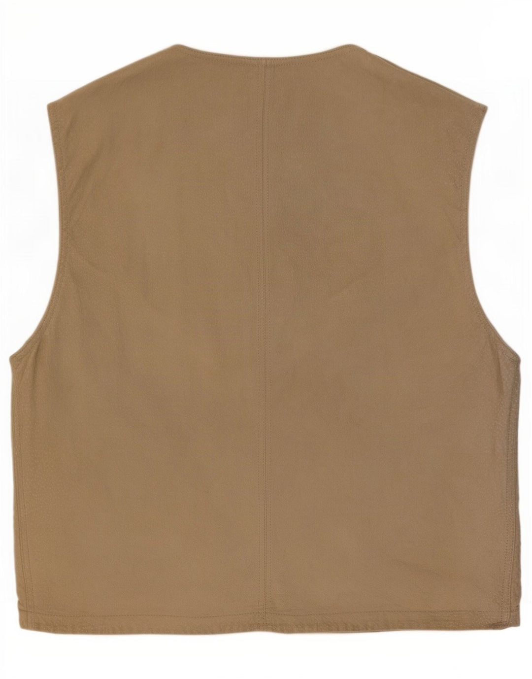 vintage Mens Suede Utility Gilet IT 48 Cuir Beige Moyen