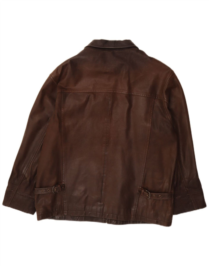 Peek & Cleppenburg Veste en cuir pour homme UK 40 Grand cuir marron