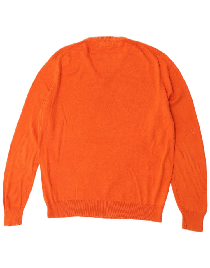 Massimo Dutti Pull col V pour homme Orange Taille L