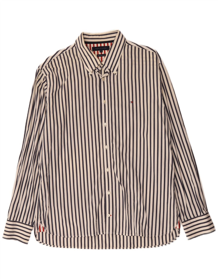 Tommy Hilfiger Chemise Homme XL Coton Rayé Blanc