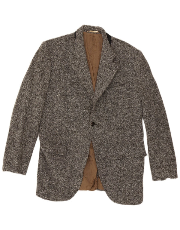 Dolce & Gabbana Veste Blazer 1 Bouton Homme IT 52 XL Laine Mouchetée Grise