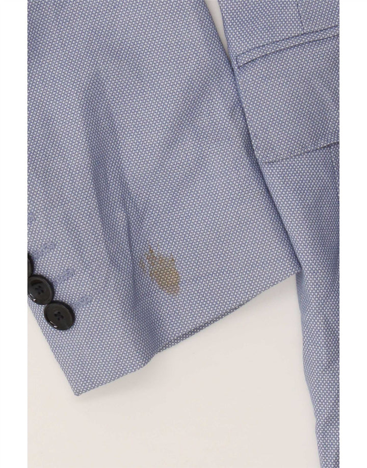 Zara Veste Blazer 2 Boutons Homme EU 50 Bleu Moyen Polyester