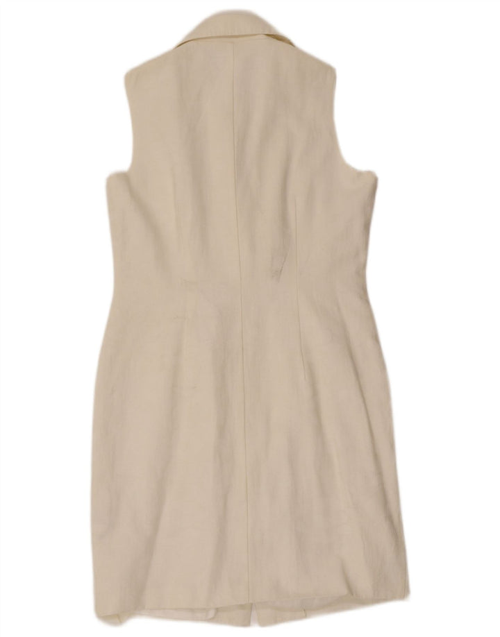 C&A Robe chemise sans manches pour femme UK 44 Polyester blanc moyen