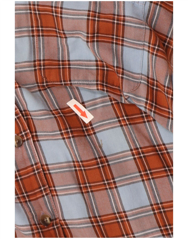 Lands End Chemise en flanelle pour femme US 12 Grand coton à carreaux marron
