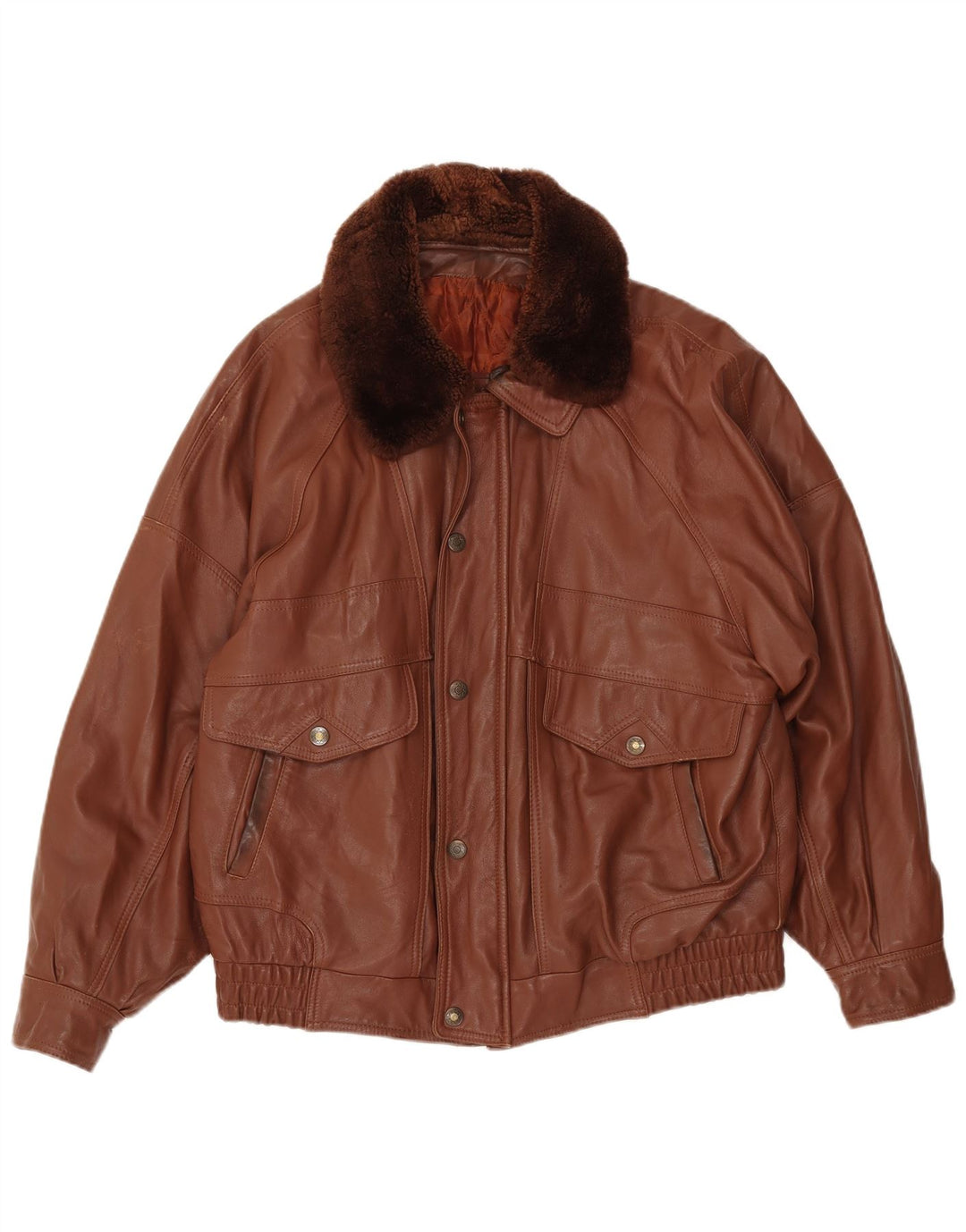 veste en cuir homme vintage UK 42 XL Cuir Marron