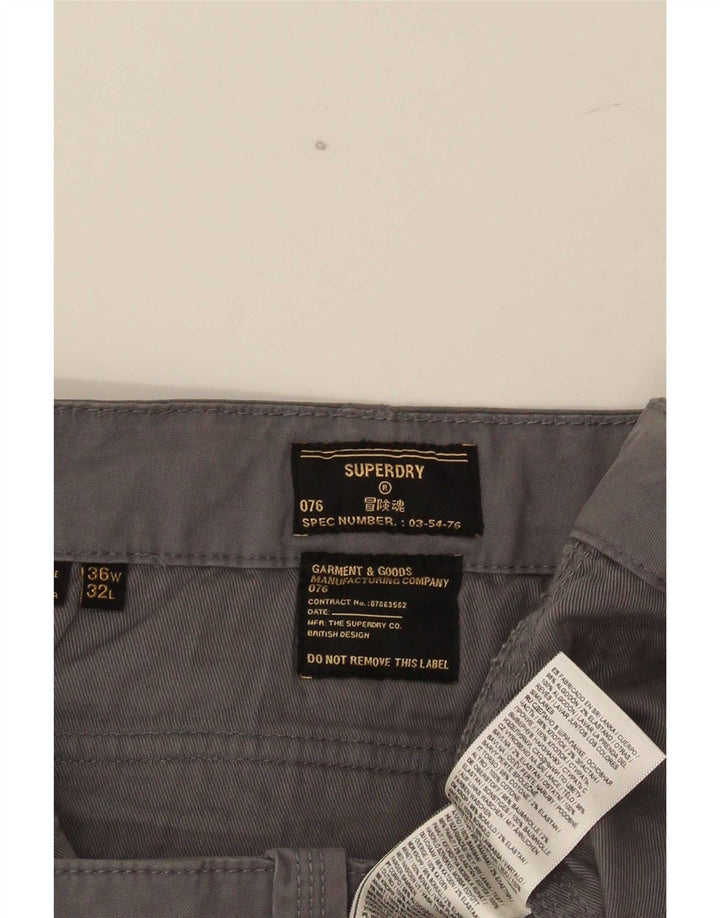Superdry Pantalon Cargo Slim W36 L32 Gris Coton Homme