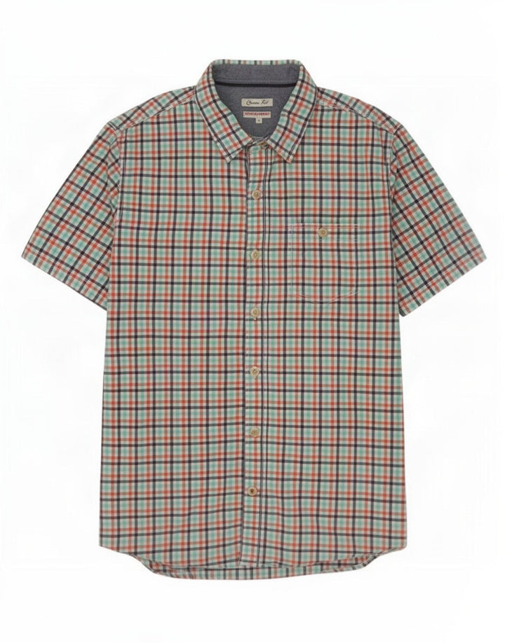 Fat Face Chemise à Manches Courtes Homme Coupe Classique Carreaux Multicolores Moyens