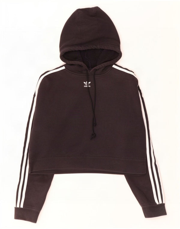 Adidas Pull à capuche surdimensionné pour femme UK 8 Petit coton noir