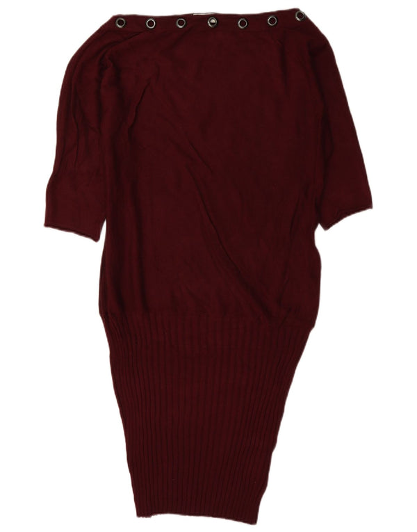 Liu Jo Robe surdimensionnée à manches 3/4 pour femme Taille basse UK 6 XS Bordeaux