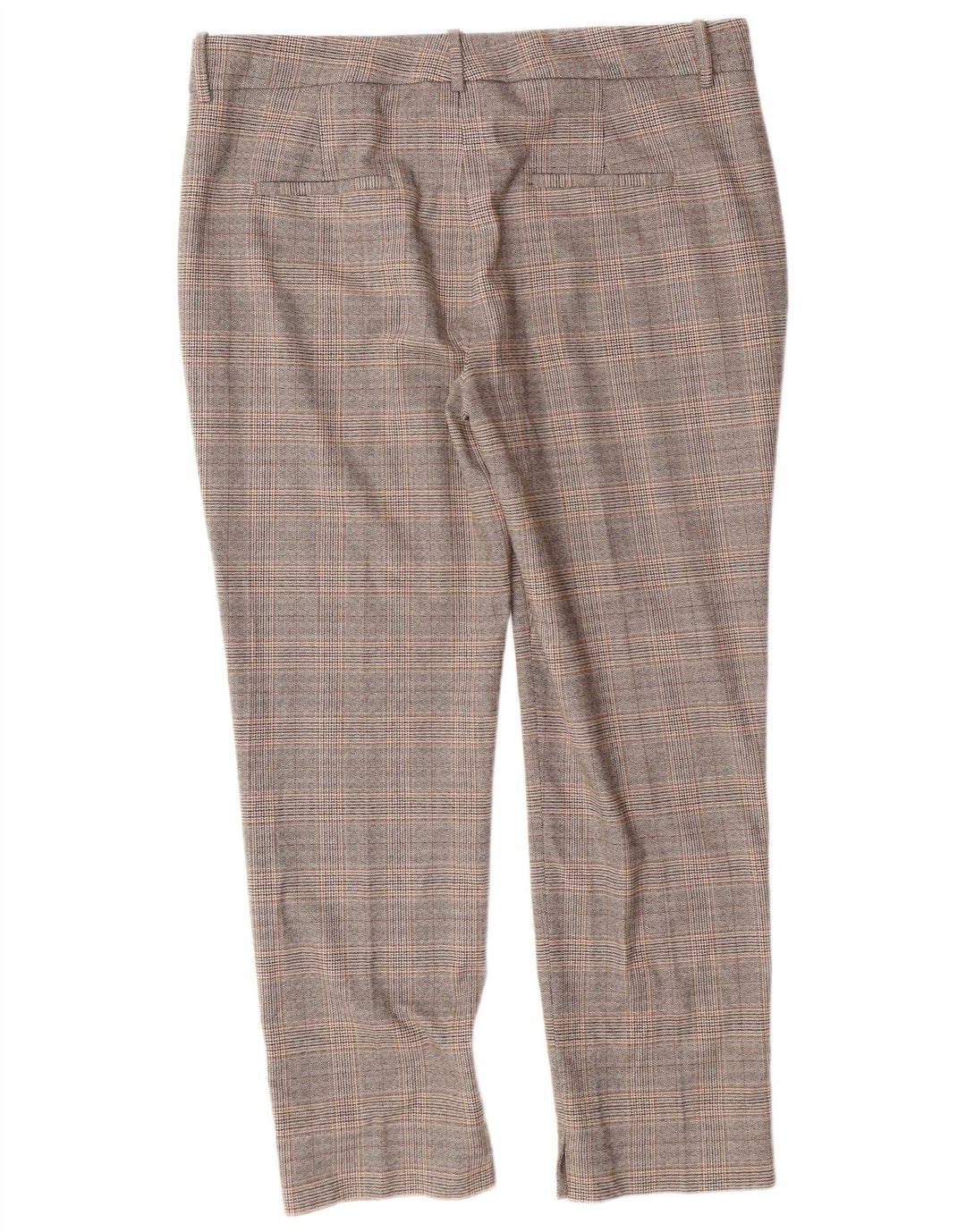 ZARA Pantalon chino coupe slim pour femme EU 42 Large W32 L27 Gris à carreaux