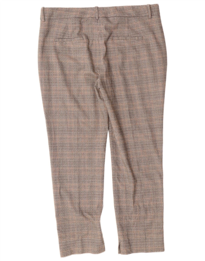 ZARA Pantalon chino coupe slim pour femme EU 42 Large W32 L27 Gris à carreaux