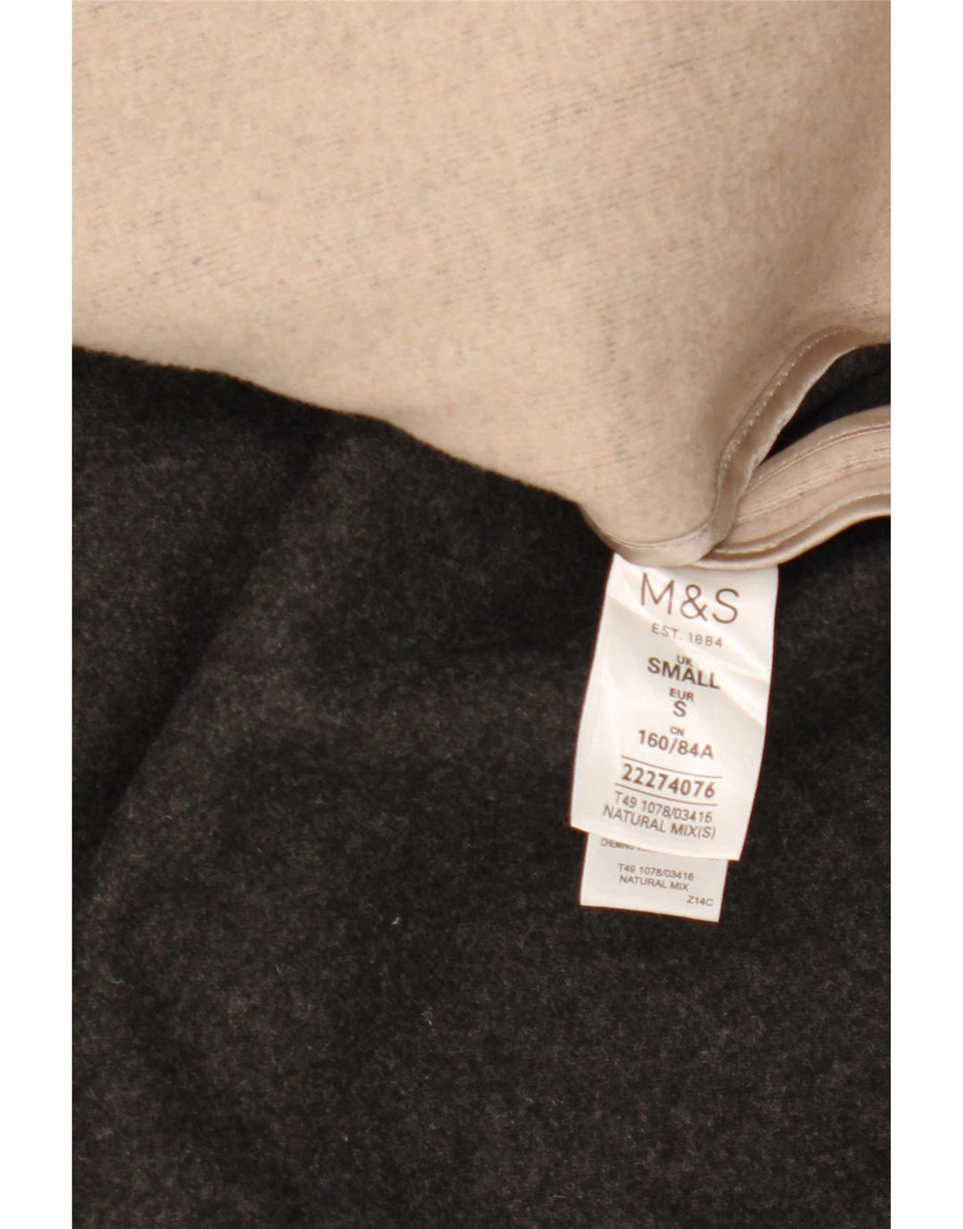 Marks & Spencer Pardessus ouvert pour femme UK 10 Small Beige Polyester