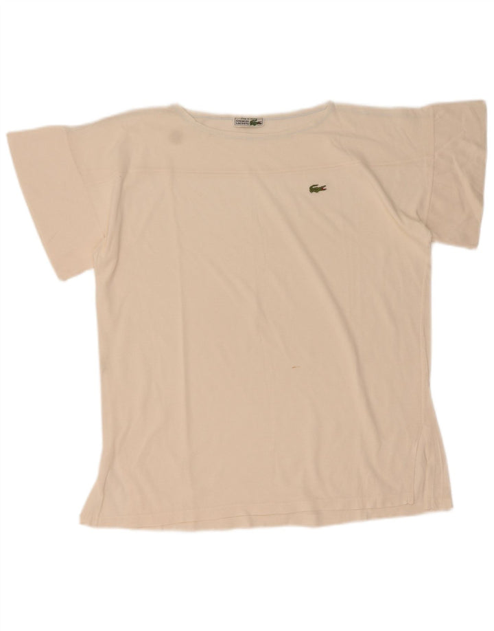 Lacoste T-Shirt Femme Top Taille 44 Grand Coton Blanc