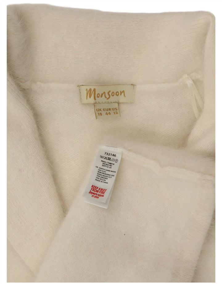 Monsoon Boléro pour femme UK 16 Large Angora Blanc cassé