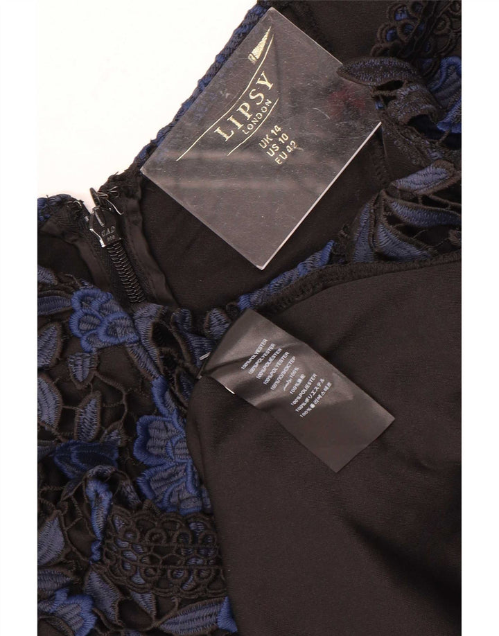 Lipsy Robe trapèze pour femme UK 44 Medium Bleu marine Floral Polyester