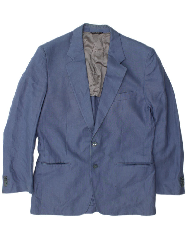 vintage Homme 2 Bouton Blazer Veste IT 50 Grand Lin Bleu
