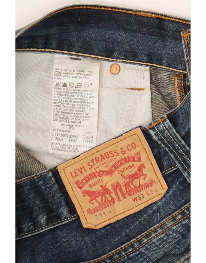 Levi's Jean Slim 511 Distressed W33 L29 Homme Bleu Coton