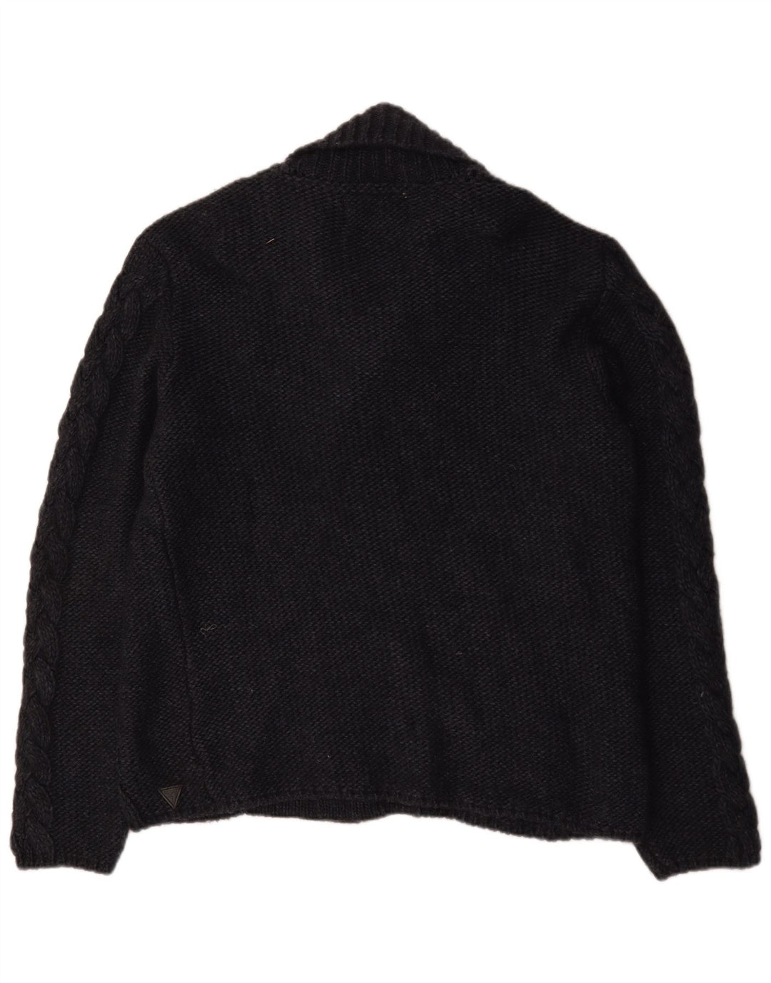 Guess Hommes Duffle Buttons Cardigan Pull Grand Noir Acrylique