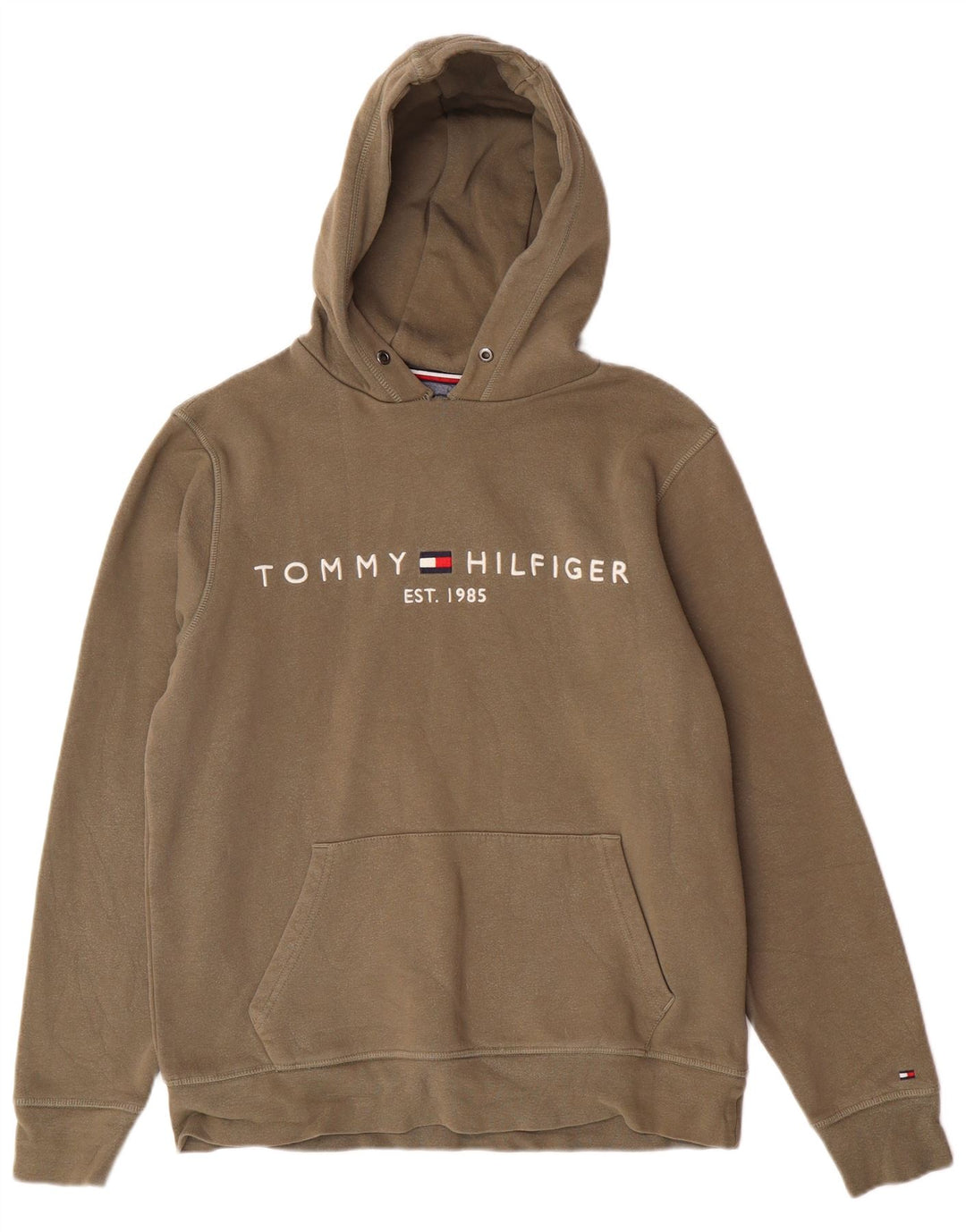 Tommy Hilfiger Pull à Capuche Graphique Homme Kaki Moyen Coton