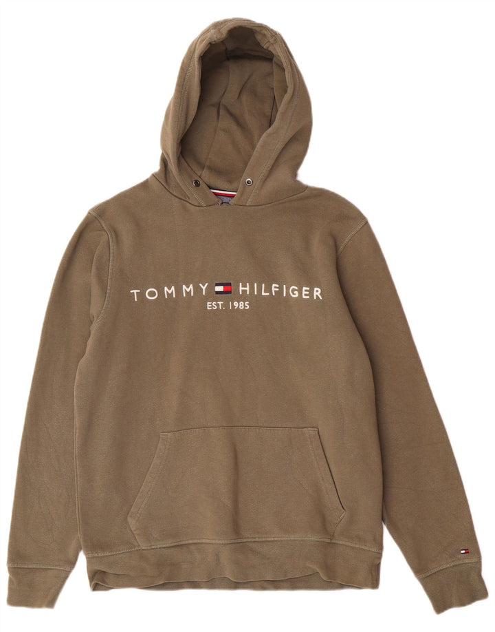 Tommy Hilfiger Pull à Capuche Graphique Homme Kaki Moyen Coton