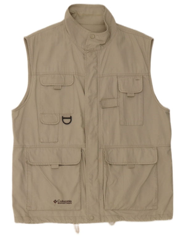 Columbia Gilet utilitaire pour homme UK 40 Large Vert Coton
