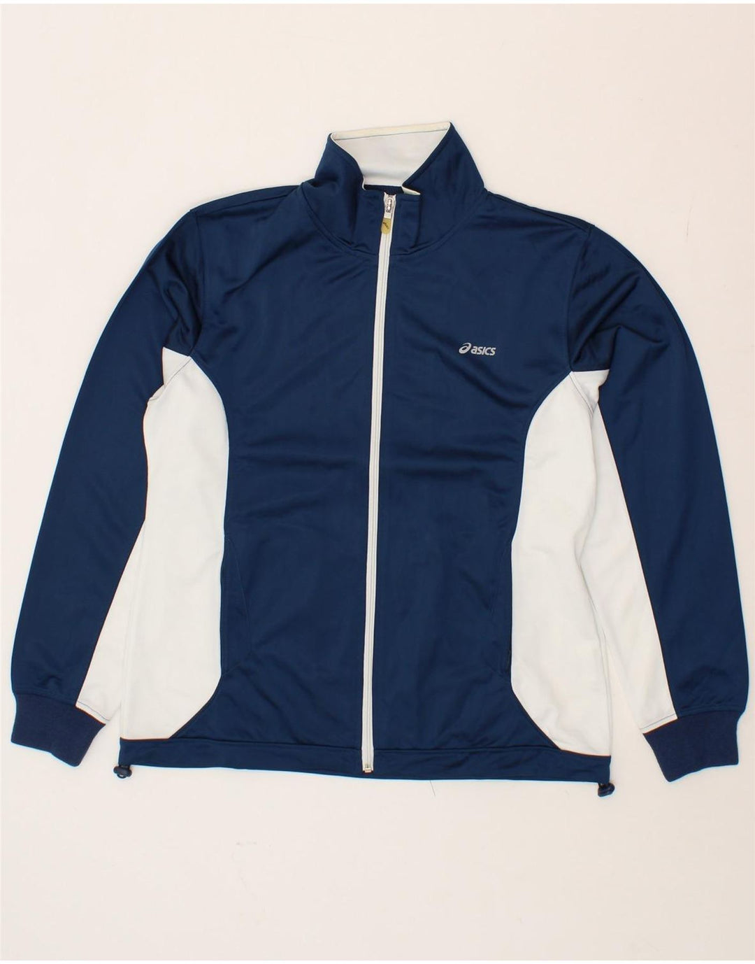 ASICS Womens Tracksuit Top Jacket UK 18 XL Blue Colourblock Polyester Vintage Asics and Second-Hand Asics from Messina Hembry 