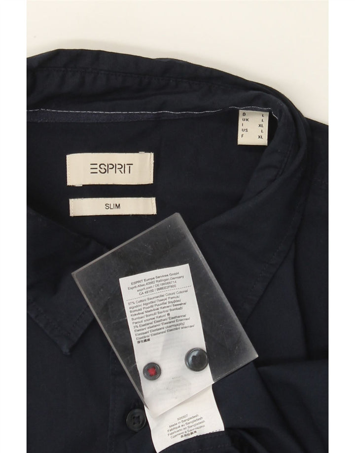 Esprit Chemise Slim Fit Homme Bleu Marine Large Coton