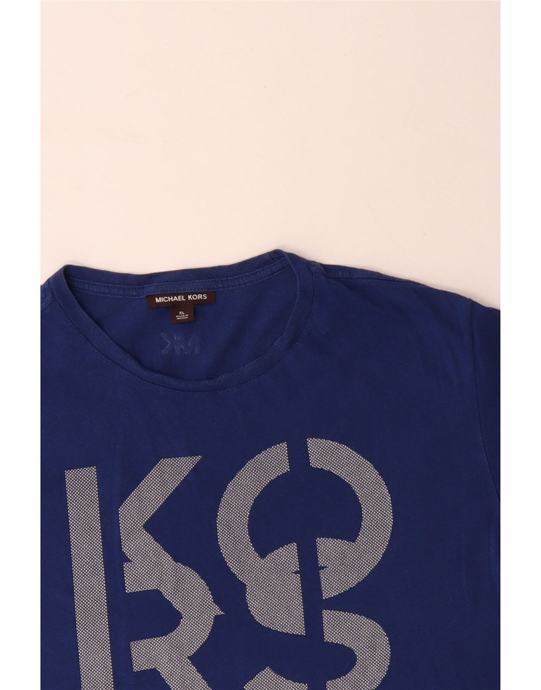 MICHAEL KORS T-Shirt Graphique Homme Top XL Bleu Coton