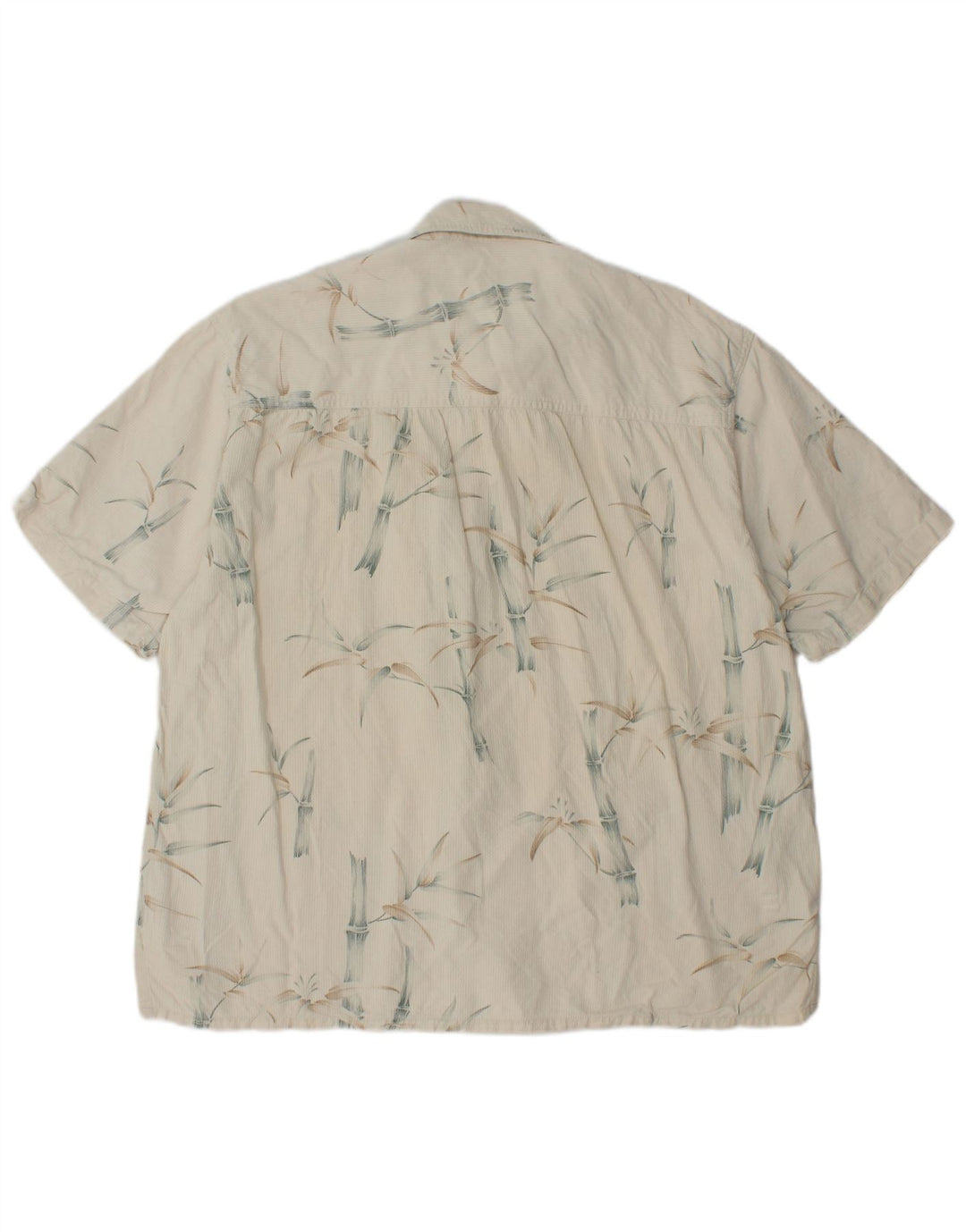 ISLAND REPUBLIC Chemise à manches courtes pour homme en soie florale blanc cassé