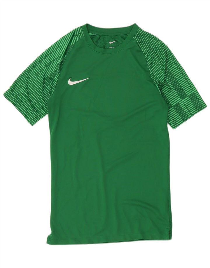 Nike Hommes Dri Fit Slim T-Shirt Haut Petit Vert Rayé Polyester
