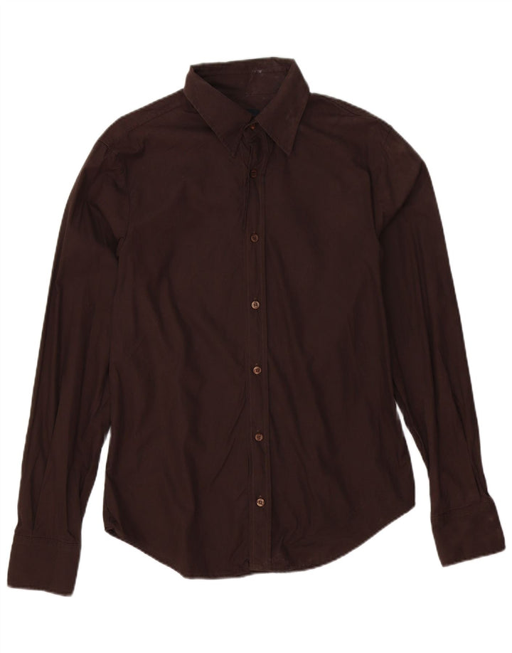 Just Cavalli Chemise Femme UK 14 Coton Marron Moyen