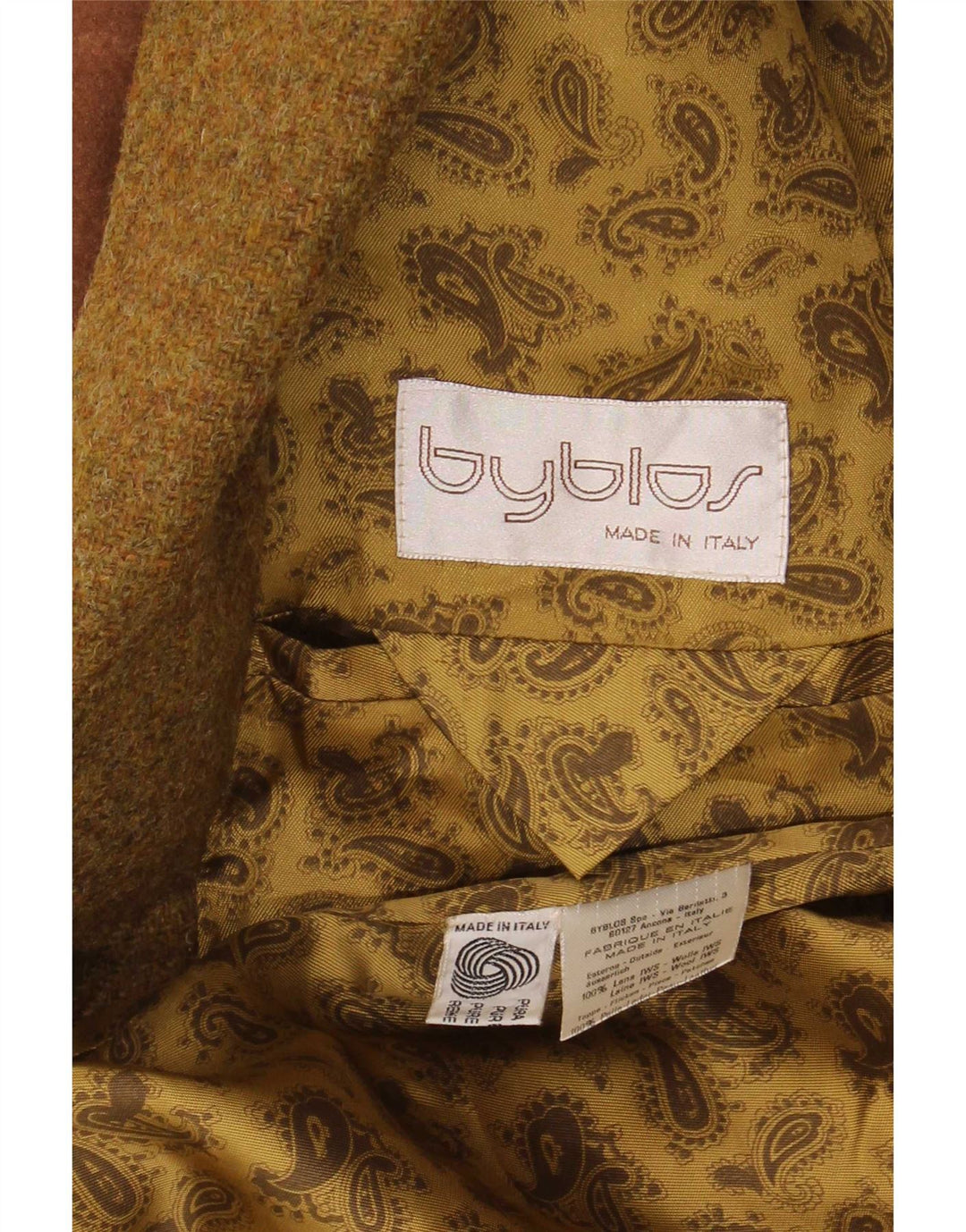 Byblos Veste Blazer 3 Boutons Homme IT 50 Large Kaki Laine