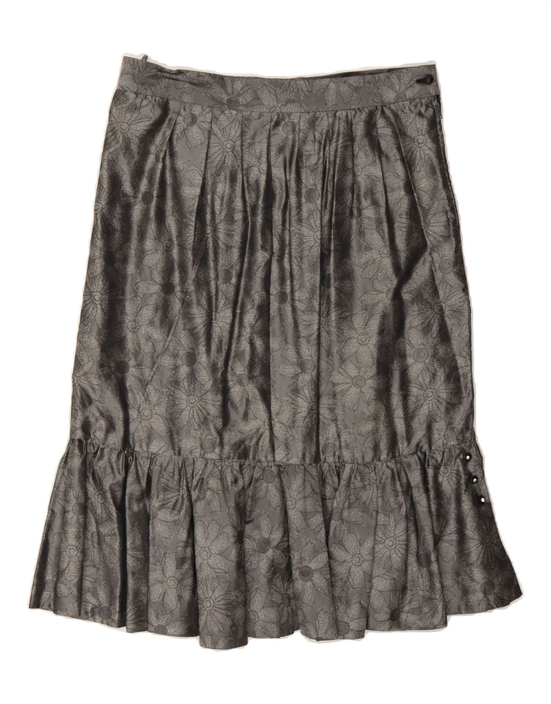 VINTAGE Womens Straight Skirt W32 Large Grey Floral Vintage Vintage and Second-Hand Vintage from Messina Hembry 