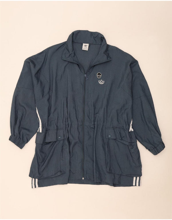 Adidas Veste utilitaire surdimensionnée pour femme UK 8 Small Bleu Polyamide