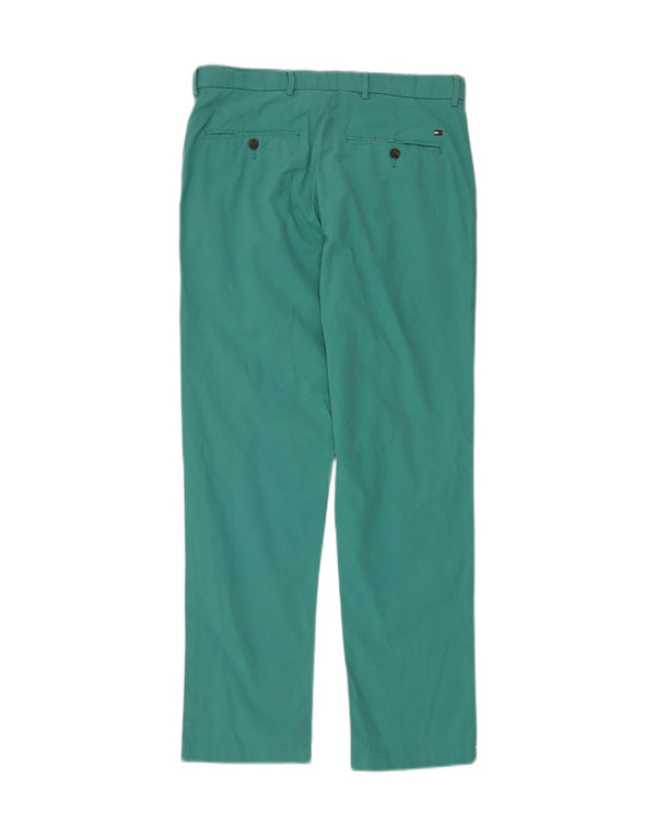 TOMMY HILFIGER Pantalon Chino Droit Homme W32 L32 Turquoise Coton