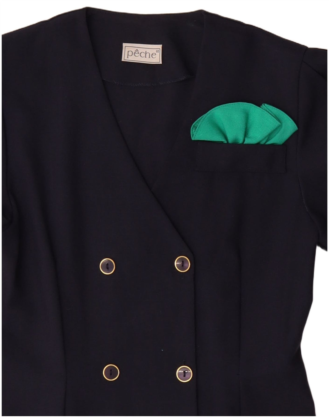 VINTAGE Femme Double Breasted Gaine Robe US 10 Grand Bleu Marine