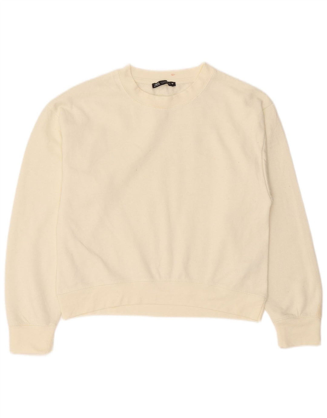 Zara Sweat-shirt pour femme UK 44 Medium Off White Polyester